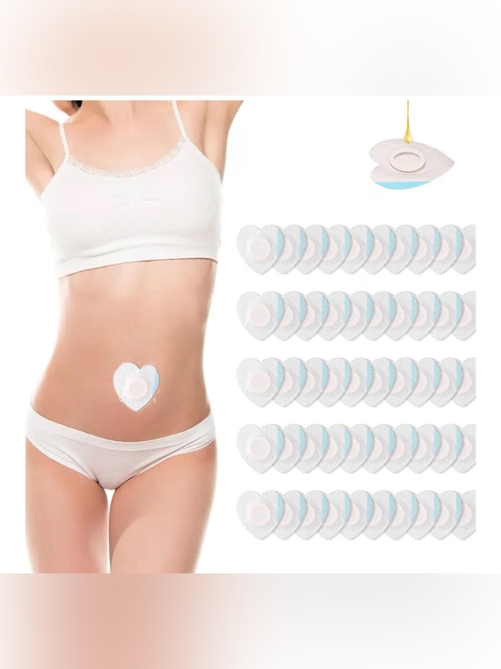 NWT 50pc castor oil heart belly button patch